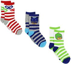 PJ Masks Boys Girls 3 pack Crew Socks (Toddler/Little Kid) #pjmasks #boys #girls #toddler #socks #catboy #gekko #amazon #shopamazon #amazonprime #stripes #toddlergifts #toddlerlife #toddlersocks Jamie Scott, Boys Socks, Boy Face, Toddler Life