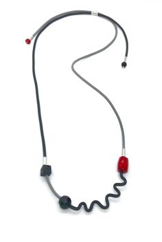 Shapes and Shadows Jewelry by Dagmara Costello (Rubber Jewelry) | Artful Home Contemporary Adjustable Black Jewelry, Tube Jewelry, Jet Jewelry, Rubber Jewelry, Necklace Fabric, Pop Tabs, Beads Ideas, Heart Necklace Diamond, Artful Home