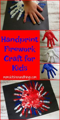 handprint fireworks craft for kids