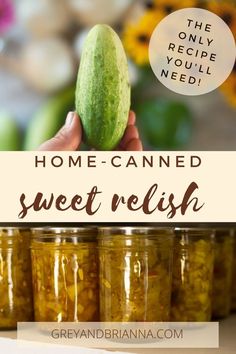 home canned sweet pickle relish Canned Sweet Pickles, Sweet Relish Recipe Canning, How To Make Relish, Sweet Relish Recipe, Canning Sweet Pickles, Cucumber Relish Recipes, Sweet Pickles Homemade, Pickle Relish Recipe