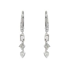 Penny Preville Baguette Drop Earrings Halo Diamond, Estate Jewelry, White Gold Diamonds, Diamond Bracelet, Gold Diamond, Penny, Jewelry Accessories, Diamonds, White Gold