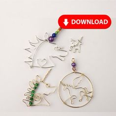 three different necklaces on a white background with the words love and animals in them