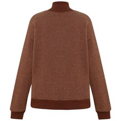 Women's Sweatshirt Turtleneck Fleece Front Pocket Sweatshirt Long Sleeve Fleece Sweatshirt With Fleece Lining, Cozy Brown Sweatshirt With Ribbed Cuffs, Brown Sweatshirt With Ribbed Cuffs For Loungewear, Cozy Fit Brown Sweatshirt With Ribbed Cuffs, Brown Winter Sweatshirt With Ribbed Collar, Brown Ribbed Collar Sweatshirt For Winter, Brown Ribbed Collar Winter Sweatshirt, Winter Fleece Turtleneck Tops, Brown Long Sleeve Sporty Sweatshirt