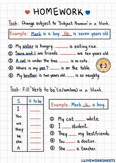 homework worksheet for students to help them learn how to read and understand words