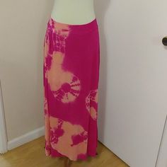 This Is A Brand New Love Tanjane Skirt. Almost A Wrap Style, But It Is Sewn In At The Waistband. Extremely Soft And Stretchy Material. Intentionally Raw Edges. Measures 18.5 Inches Across The Waist And Is About 42 Inches In Length. Made In Southern California And Hand Dyed. Price Is Firm. Thanks For Looking. Pink Flared Maxi Skirt For Spring, Pink Maxi Skirt For Spring, Flowy Pink Maxi Skirt With Lining, Pink Flowy Lined Maxi Skirt, Pink Flowy Maxi Skirt For Spring, Pink Fitted Maxi Skirt With Lined Skirt, Pink Fitted Skirt For Summer, Fitted Pink Skirt For Summer, Pink Lined Maxi Skirt For Spring