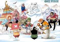 an image of cartoon characters in the snow