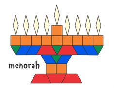 a menorah with candles on it and the word menorah written below