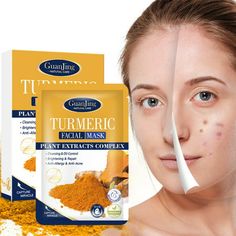 TURMERICMASK FOR FACE The excellent anti-oxidant facial mask is rich in turmeric. It has significant antioxidant effect, glows the skin and delays aging. This turmeric mask can deeply improve the skin tone, effectively eliminate acne and remove excess oil from your face pores. Nourishing, Brightening and Reduce appearance of Large pores, Blackheads, Acne, Wrinkles, Oilness. The turmeric facial mask for face suitable for all skin types, including dry, normal, oily, combination, sensitive and irri Turmeric Facial Mask, Turmeric Facial, Turmeric Mask, Natural Mask, Face Pores, Turmeric Face Mask, Face Sheet Mask, Acne Scar Removal, Dark Spots On Skin