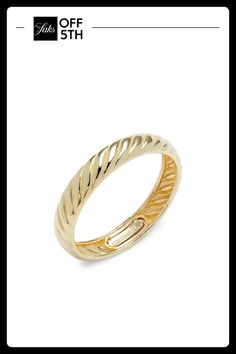 Exclusively At Saks Off Fifth. A Beautiful Ring Made From 14k Yellow Gold That Will Add A Touch Of Sophistication To Your Look. 14k Yellow Gold Slip-On Made In Italy Size Width, About 0.10" Click Here For A Guide To Jewelry & Watches. Center Core - W Fine Jewelry > Saks Off 5th. Saks Fifth Avenue Made In Italy. Size: 7. Luxury Jewelry With Decorative Band In 14k Gold, Luxury 14k Gold Jewelry With Decorative Band, Gold Rings With Fluted Bezel For Wedding, Yellow Gold Stackable Rings Stamped 14k, Gold Wedding Rings With Fluted Bezel, Gold Rings With Fluted Bezel For Formal Events, Gold Rings With Fluted Bezel For Anniversary, Fine Jewelry With Yellow Gold And Decorative Band, Formal Gold Rings With Fluted Bezel