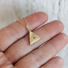 This solid gold diamond Eye of Providence (All Seeing Eye) pendant necklace is the perfect addition to your Egyptian history & culture jewelry collection. It's beautiful and just one of the many spiritual symbols we have available in our shop. Available in 14k and 18k yellow rose and white gold, as well as platinum--just choose your desired metal from the drop-down menu! Details: - Made to order in New York City, USA - Solid 14k, 18k gold or platinum - choose desired metal from drop-down men Yellow Gold Pendant Jewelry With Diamond Eyes, Gold Eye Necklace With Diamond Eyes, Yellow Gold Star Of David Necklace, Yellow Gold Jewelry With Polished Finish, Star Of David, Spiritual Gold Eye-shaped Necklace, Eye Of Providence, All Seeing Eye, Diamond Eyes, Egyptian Jewelry