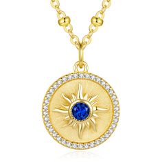 PRICES MAY VARY. ☀ENGRAVED COIN PENDANT NECKLACE: Radiate goddess vibes all year round in this eye catching sun necklace. With this necklace and its small sun pendant you will shine almost as bright as the sun itself. This circle medallion necklace features a sun pendant embellished with AAAAA cu ☀VINTAGE MINIMALIST DESIGN: Idea for all sun lovers. Elaborately crafted from 14k yellow-gold plated 925 sterling silver, an everyday piece designed to wear from desk to dinner. It is perfect for creati Gold-colored Sterling Silver Birthstone Necklace For Birthday, Gold Sterling Silver Birthstone Necklace For Birthday, Yellow Gold Cubic Zirconia Birthstone Necklace, Cubic Zirconia Birthstone Jewelry For Birthdays, White Gold Cubic Zirconia Jewelry For Birthday, Birthday White Gold Jewelry With Cubic Zirconia, Gold Sterling Silver Birthstone Necklace For Her, White Gold Birthstone Charm Necklaces, Gold Sterling Silver Birthstone Necklace Gift For Her