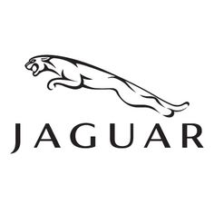 the jaguar logo is shown in black and white