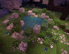 Minecraft Pasta, Library Minecraft, Pink Minecraft, Beautiful Pond