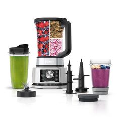 Ninja® Foodi® Power Blender and Processor System with Smoothie Bowl Maker and Nutrient Extractor has Variable Speed Control with smartTORQUE™ to power through and never stall. 1400WP make this Ninja's Best Total Crushing Blender. Ninja Foodi 72-oz 6-Speed Blender and Food Processor Combo (Silver) | SS351 Blender Ice Cream, Ninja Blender, Power Smoothie, Best Blenders, Blender Recipes, Smoothie Bowls, Nut Butters, Ninja Foodi, Kitchen Appliance