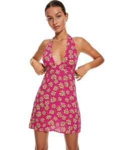 Top Rated MOTEL ROCKS Leana Dress in 90's Beachy Floral Hot Pink (MR61), Women's Dresses 90s Mini Dress Pink, Summer Bodycon Dress, Black Satin Dress, Motel Rocks, Bandeau Dress, Pink And Yellow, Body Con Skirt, Long Sleeve Bodycon Dress, Prom Party Dresses