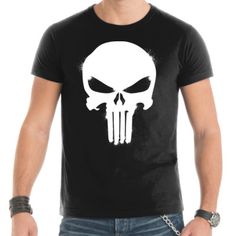 Punisher Comics, Cool Shirt Designs, Halloween Party Outfits, Christmas Tee Shirts, Best T Shirt Designs, The Punisher, Halloween Top, Shirt Designs For Men, Retro Shop