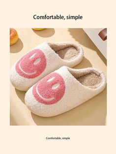 Plush Smile Face Home Slippers, Comfortable Indoor Thick Warm Clown Slippers White     Cartoon,Colorblock,Letter,Plain,Random Print    Women Shoes, size features are:Bust: ,Length: ,Sleeve Length: Trendy White Indoor Slippers, Face Home, Smiley Emoji, Clown Faces, Warm Slippers, House Slippers, Smile Face, Womens Slippers, Color Blocking