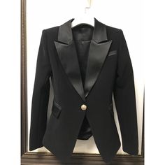 Excellent Quality Nwot Blazer Lapel Leather Small No Known Brand But Highest Quality Like Pic Elegant Leather Blazer For Evening, Elegant Leather Evening Blazer, Elegant Leather Party Blazer, Party Black Leather Blazer, Elegant Black Leather Blazer, Larger Size Fashion, Patchwork Clothing, Suit Jackets For Women, Single Button Blazer