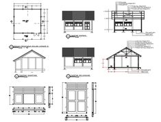 some drawings of different types of windows and doors in the same building, with measurements for each