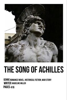 the song of achilles is shown in black and white, with an image of a