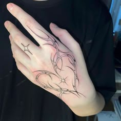 a person with a tattoo on their hand