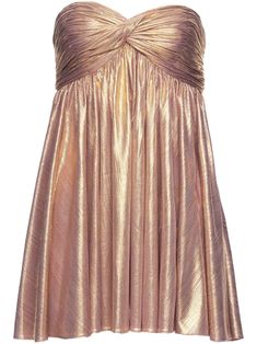 Retrofete Kaiser metallic-finish Dress - Farfetch Elegant Metallic Mini Dress With Ruched Detail, Glamorous Gold Strapless Evening Dress, Chic Gold Ruched Mini Dress, Gold Strapless Mini Dress For Cocktail, Glamorous Gold A-line Dress, Gold Evening Dress With Pleated Bodice, Elegant Gold Strapless Dress, Chic Gold Strapless Evening Dress, Gold Strapless Chic Dress