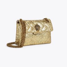 GLITTER MINI KENSINGTON by KURT GEIGER LONDON Vintage Quilted Evening Bag, Luxury Quilted Party Bag, Quilted Rectangular Party Bag, Party Rectangular Quilted Bag, Gold Quilted Bag For Formal Occasions, Gold Quilted Formal Bag, Formal Gold Quilted Bag, Bison Board, Mini Cross Body Bag