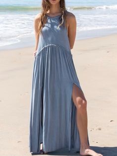 Light blue midi dress - Wapas Light Blue Midi Dress, Midnight Blue Dress, Loose Midi Dress, Romper And Jacket, European Design, Summer Weddings, Maxi Knit Dress, European Designs, Wide Pants