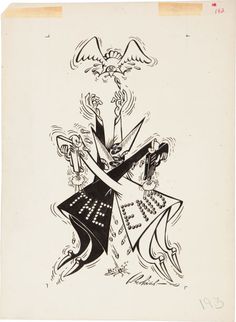 an ink drawing of a woman holding a knife with two birds on her head and another bird above her head