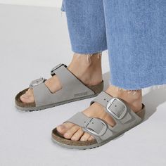 Arizona Big Buckle Nubuck Leather Dove Gray | BIRKENSTOCK Birkenstock Big Buckle, Birkenstock Arizona Big Buckle, Arizona Big Buckle, Shoes Birkenstock, Birkenstock Sandals Arizona, Two Strap Sandals, Colour Code, Birkenstock Sandals, Buckle Sandals