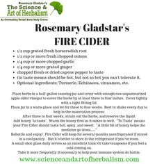 the poem rosemary gladstar's fire cider is written in green and white