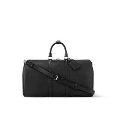 LOUIS VUITTON® - Keepall Bandoulière 50 - Black Sac Louis Vuitton, Louis Vuitton Official Website, Best Travel Accessories, Bag Louis Vuitton, Leather Travel Bag, Louis Vuitton Keepall, Louis Vuitton Accessories, Louis Vuitton Official, Louis Vuitton Men