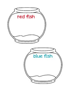 two fishbows with red and blue writing on them, one has the word's name in it