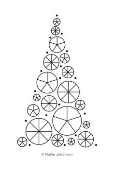 a christmas tree made out of circles