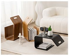 a living room filled with furniture and decor on top of a white carpeted floor