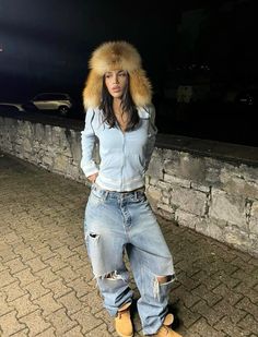 Fur Trapper Hat Outfit, Opiumcore Outfits Ken Carson, Asap Rocky Aesthetic Outfits, Trapper Hat Aesthetic, Trapper Hat Outfit, Timbs Outfits Women, Timbs Outfits, Fashion Moodboard, Trapper Hat