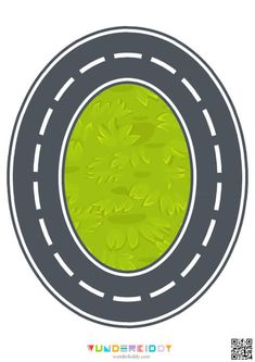 an image of a road in the shape of a circle with leaves on it and text underneath