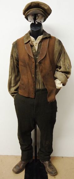 19th Century Male Fashion, Historical Male Fashion, History Inspired Outfits, Victorian Working Class Clothing Men, Victorian Peasant Clothing Male, Poor Victorian Clothes Men, Victorian Fashion Male Poor, 1800s Mens Fashion Poor, 1800 Outfits Men