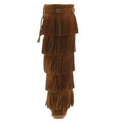 Minnetonka '5 Layer Fringe' Boot | Nordstrom Bohemian Suede Boots With Fringe, Bohemian Suede Fringe Boots, Bohemian Style Fringe Suede Boots, Brown Fringe Winter Boots, Fringe Boots, Rubber Sole, Flapper Dress, Womens Boots, Braids