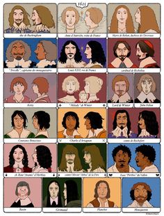 many different types of people with long hair and beards, all in different colors