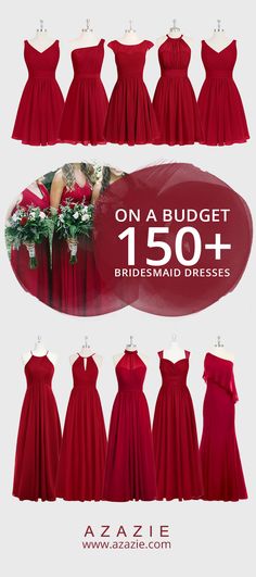 the bridesmaid dresses are in different colors and sizes, but not all have one color