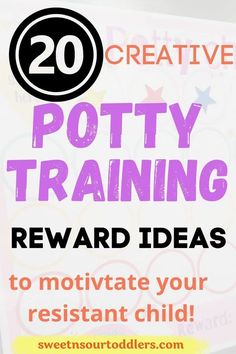 a sign that says potty training reward ideas to motivitate your assistant child