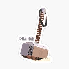 a sticker with the word jonathan on it's side and an image of a snake