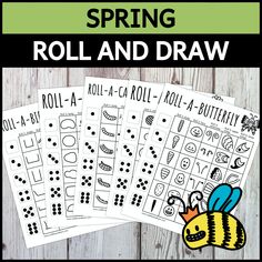 the printable roll and draw game for kids to practice their spelling skills with bees