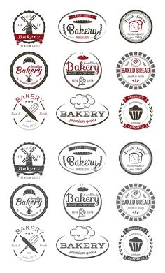 a bunch of different logos that are on a white background