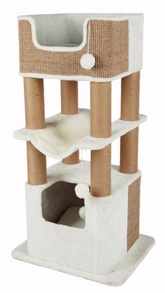 the cat tree is made out of cardboard