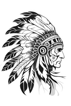 Native Indian Tattoos, Native American Tattoo Designs, Indian Tattoo Design, Headdress Tattoo, Bull Skull Tattoos, Native American Drawing, Indian Dream Catcher, Native American Tattoo, American Indian Tattoos