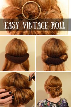 Cabelo Pin Up, Easy Vintage Hairstyles, Vintage Hairstyle, 1940s Hairstyles, Hair Tutorials Easy, Trending Hairstyles, Retro Hairstyles, Beauty Hair, Hair Today