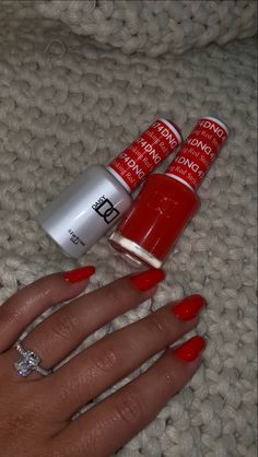 Dnd Gel Polish Colors Red Cherry, Dnd Red Cherry Nails, Striking Red Dnd, Bright Red Nails Dnd, Nail Colors That Go With Red Dresses, Dnd Red Gel Polish Christmas, Dnd Red Nail Polish, Dnd Lava Red Nails