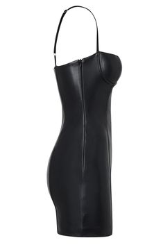 Our custom made, proprietary vegan leather blend took over 6 months to craft into ultimate perfection. And you all loved it so much so we are extending the collection. With a soft sheen creating the softest, curve-hugging material yet, our Yves Vegan Leather Bustier Mini Dress will not disappoint. Made with body-con fit, this leather dress features bustier cups, adjustable spaghetti straps and mini length makes this the perfect date night dress or closet staple.   Custom made proprietary vegan l Bustier Mini Dress, Bridesmaid Dresses Boho, The Perfect Date, High Waist Long Skirt, Leather Bustier, Date Night Dress, Long Skirt Outfits, Classic Black Dress, Bodycon Floral Dress